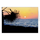Puesta del sol de la playa tarjetón