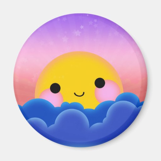 Puesta del sol de la salida del sol iman de frigorífico