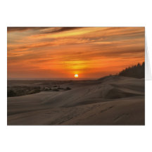 Puesta del sol de las dunas de Oregon Tarjeton