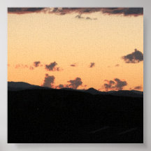 Puesta del sol de las nubes posters