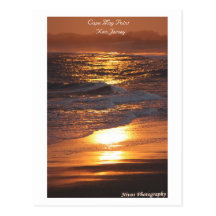 Puesta del sol de New Jersey del punto de Cape May Postal