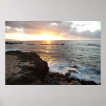 Puesta del sol de Oahu Poster
