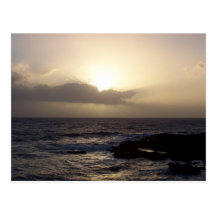 Puesta del sol de Poipu Tarjeta Postal