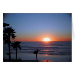 Puesta del sol de San Diego en la playa pacífica 2 Felicitación