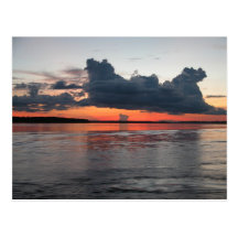 Puesta del sol del Amazonas, Perú Tarjeta Postal