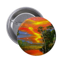 Puesta del sol del cielo del fuego pins