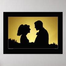 Puesta del sol del día de boda poster