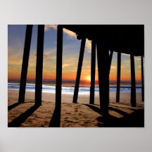 puesta del sol del embarcadero del pismo poster