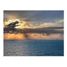 Puesta del sol del Golfo de México Tarjeta Postal
