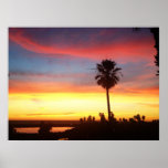 Puesta del sol del invierno en Redondo Beach Posters