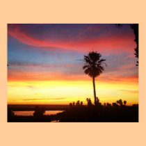 Puesta del sol del invierno en Redondo Beach posters