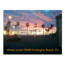 Puesta del sol del invierno Huntington 2008 B… Postales