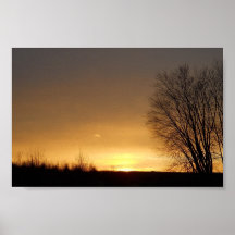 Puesta del sol del invierno impresiones