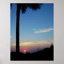 Puesta del sol del océano posters