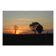 Puesta del sol del país impresiones fotográficas