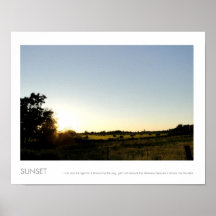 Puesta del sol del país sobre la foto de las balas poster