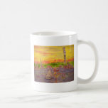 puesta del sol del pueblo de Nueva Inglaterra Taza