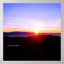 Puesta del sol del valle del oso poster