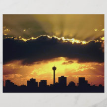 Puesta del sol en Alberta Calgary Canadá Tarjetones