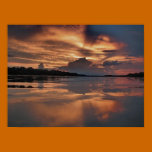 Puesta del sol en el río Danubio posters