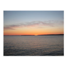 Puesta del sol en la bahía tarjetas postales