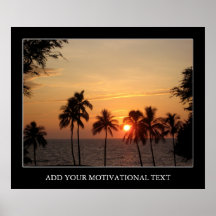 Puesta del sol en la playa del hapuna, Hawaii Poster