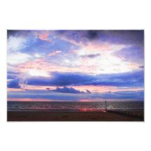 puesta del sol en la playa del hunstanton, Norfolk Impresiones Fotograficas