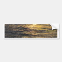 Puesta del sol en la playa pegatina de parachoque