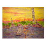 puesta del sol en provincetown postal