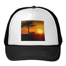 puesta del sol en Santa Cruz California Gorras