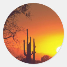 Puesta del sol en un cielo claro pegatinas  