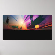 Puesta del sol extranjera impresiones