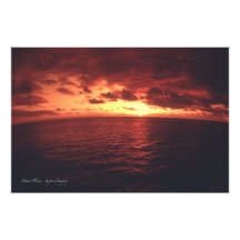 Puesta del sol hawaiana candente arte fotográfico