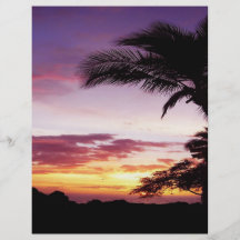 Puesta del sol hawaiana flyer personalizado