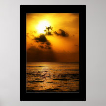 Puesta del sol hermosa poster
