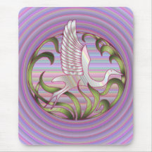 Puesta del sol Mousepad de la garza Tapetes De Ratón