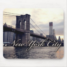 Puesta del sol Mousepad del puente de Nueva York B