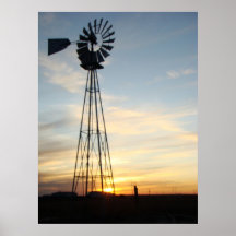 Puesta del sol occidental de Kansas Impresiones