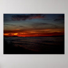 Puesta del sol olímpica de la península poster