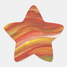 Puesta del sol pegatina forma de estrella personalizadas