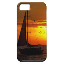 Puesta del sol que navega el Golfo de México iPhone 5 Funda