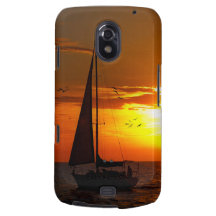 Puesta del sol que navega el Golfo de México Samsung Galaxy Nexus Fundas