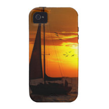 Puesta del sol que navega el Golfo de México iPhone 4/4S Carcasa