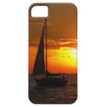Puesta del sol que navega el Golfo de México iPhone 5 Case-Mate Cobertura