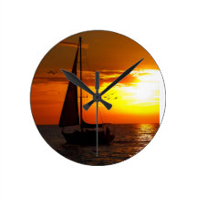 Puesta del sol que navega el Golfo de México Relojes