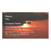 Puesta del sol roja tarjeta de visita