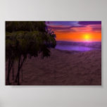 Puesta del sol romántica posters