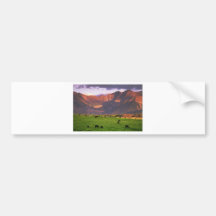 Puesta del sol San Juan Mts CO Etiqueta De Parachoque