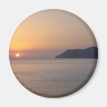 Puesta del sol sobre el mediterráneo imanes  