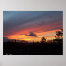 Puesta del sol sobre el puerto del roble, Wa Poster